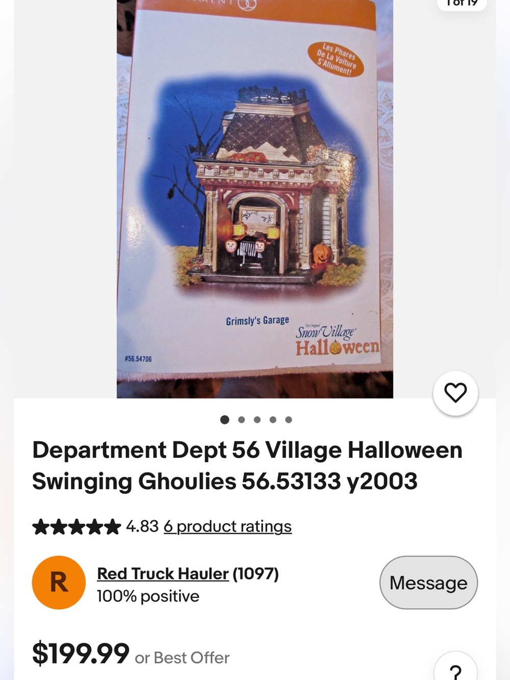 RARE Department 56 Grimsly’s Garage Village Halloween